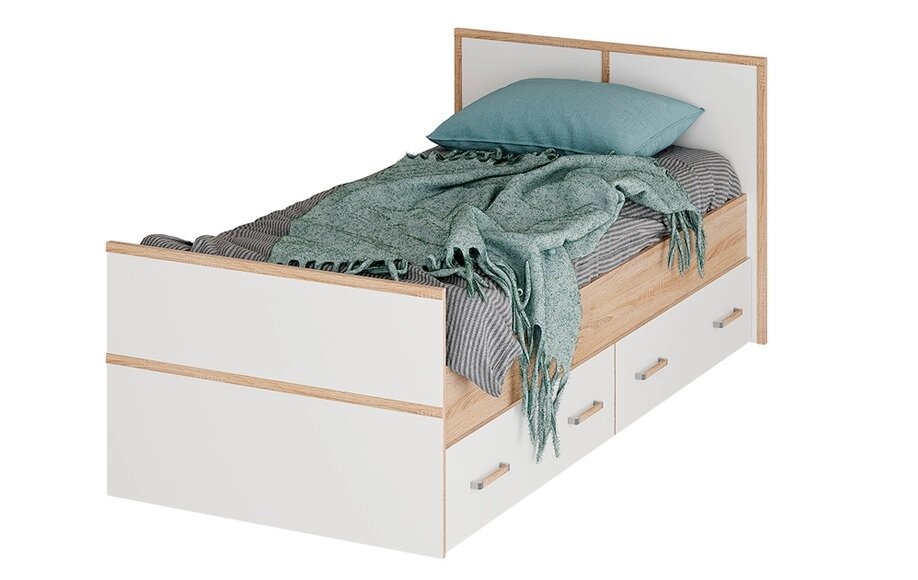 Кровать с латами Сакура LIGHT 90х200, дуб сонома от компании Мебельный магазин ГОССА - фото 1