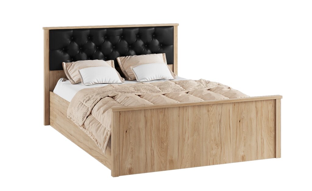Кровать с мягким изголовьем 140х200 Модена МКР-2, гикори рокфорд от компании Мебельный магазин ГОССА - фото 1