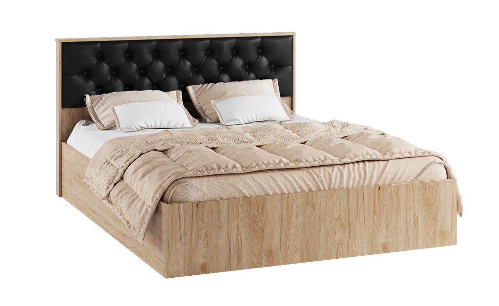 Кровать с мягким изголовьем 160х200 Модена МКР-1, гикори рокфорд от компании Мебельный магазин ГОССА - фото 1