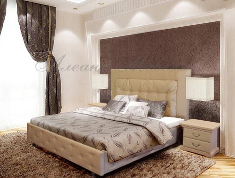 Кровать с мягким изголовьем Амфирея от компании Мебельный магазин ГОССА - фото 1