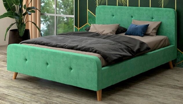 Кровать с мягкими и объемными частями №469 от компании Мебельный магазин ГОССА - фото 1