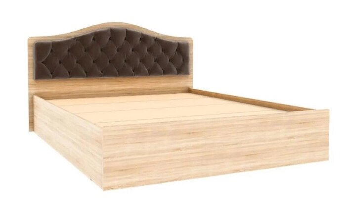 Кровать с настилом ДСП Дели 160х200, дуб сонома/шоколад от компании Мебельный магазин ГОССА - фото 1