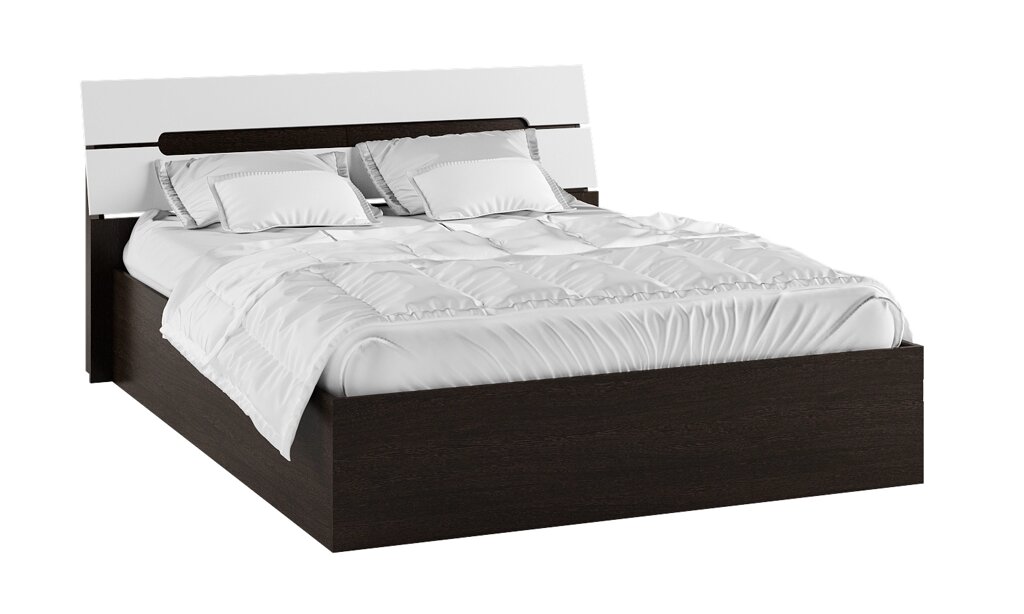 Кровать с настилом ДСП Гавана 140х200, белый глянец от компании Мебельный магазин ГОССА - фото 1