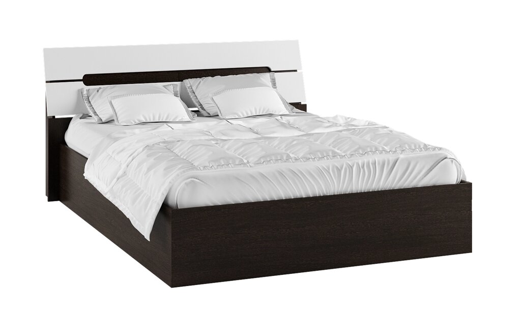 Кровать с настилом ДСП Гавана 160х200, белый глянец от компании Мебельный магазин ГОССА - фото 1
