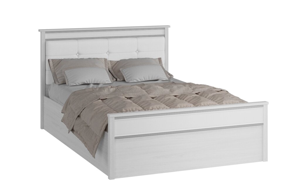 Кровать с настилом ДСП Ливорно ЛКР-1 140х200, ясень от компании Мебельный магазин ГОССА - фото 1