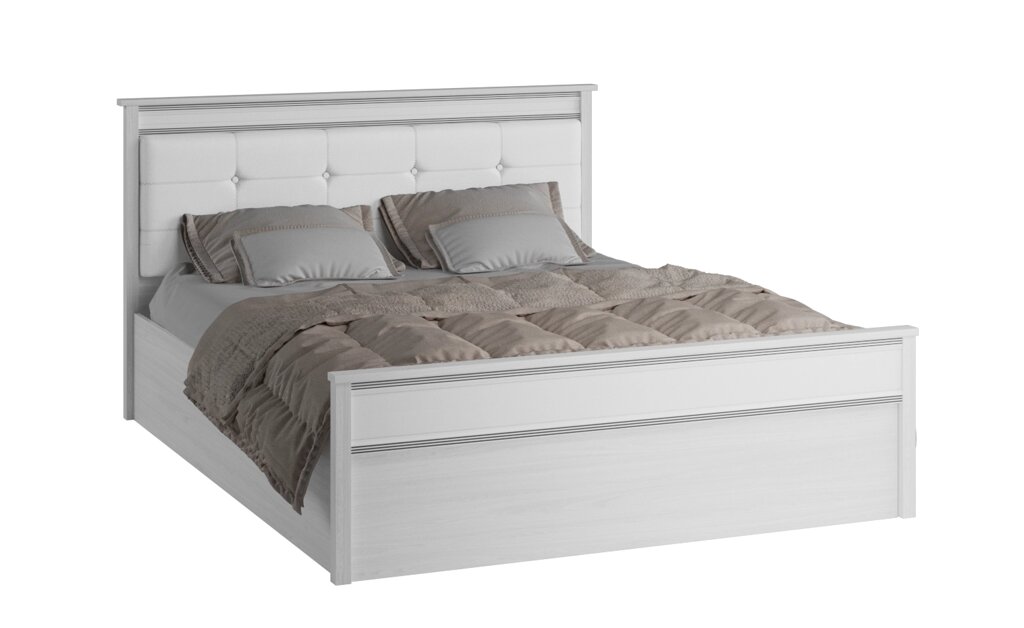 Кровать с настилом ДСП Ливорно ЛКР-1 160х200, ясень от компании Мебельный магазин ГОССА - фото 1