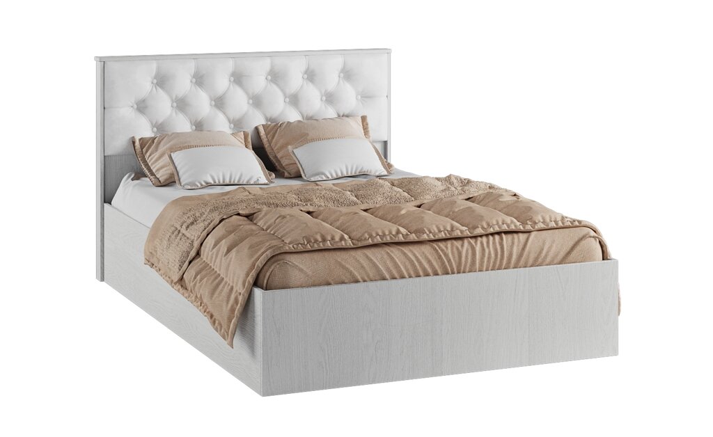 Кровать с настилом ДСП Модена МКР-1 140х200, ясень от компании Мебельный магазин ГОССА - фото 1