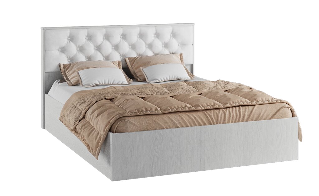 Кровать с настилом ДСП Модена МКР-1 160х200, ясень от компании Мебельный магазин ГОССА - фото 1