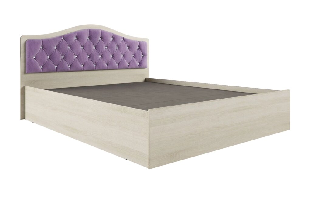 Кровать с настилом ЛДСП Дели 160х200, дуб молочный/сирень от компании Мебельный магазин ГОССА - фото 1