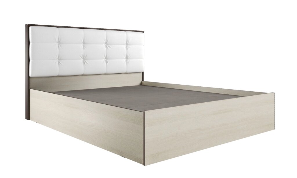 Кровать с настилом ЛДСП Лирика ЛК-2 140х200, милк от компании Мебельный магазин ГОССА - фото 1