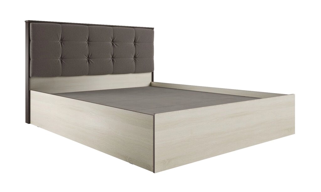 Кровать с настилом ЛДСП Лирика ЛК-2 160х200, кофе от компании Мебельный магазин ГОССА - фото 1