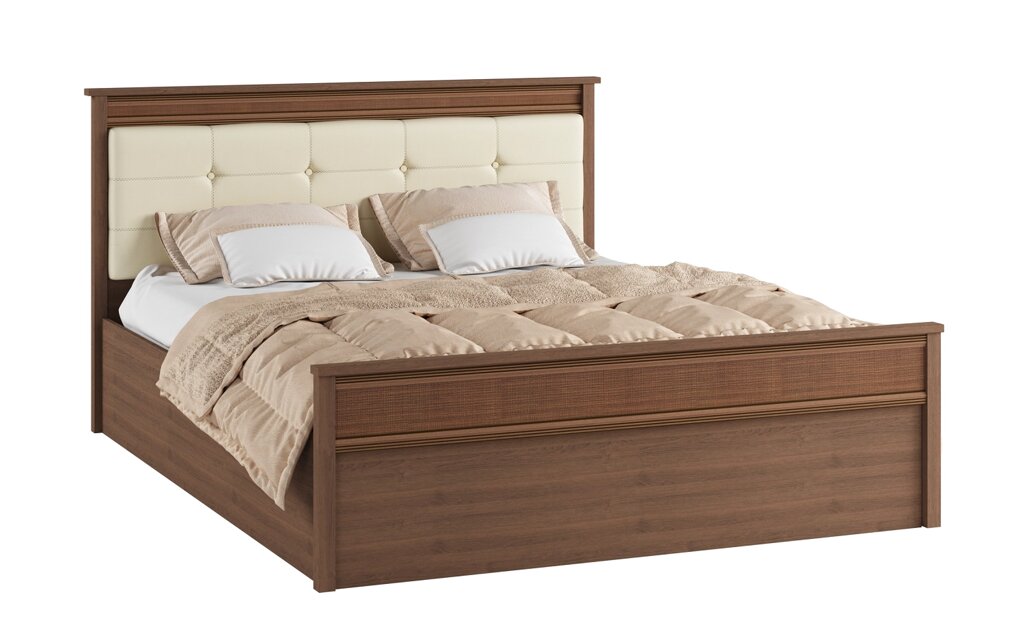 Кровать с настилом ЛДСП Ливорно ЛКР-1 160х200, орех от компании Мебельный магазин ГОССА - фото 1