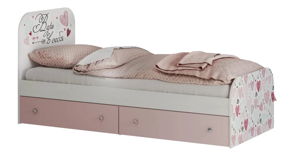 Кровать с настилом ЛДСП Малибу КР-10 Light 80х186 от компании Мебельный магазин ГОССА - фото 1