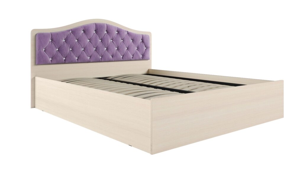 Кровать с подъемным механизмом Дели 140х200, дуб молочный/сирень от компании Мебельный магазин ГОССА - фото 1