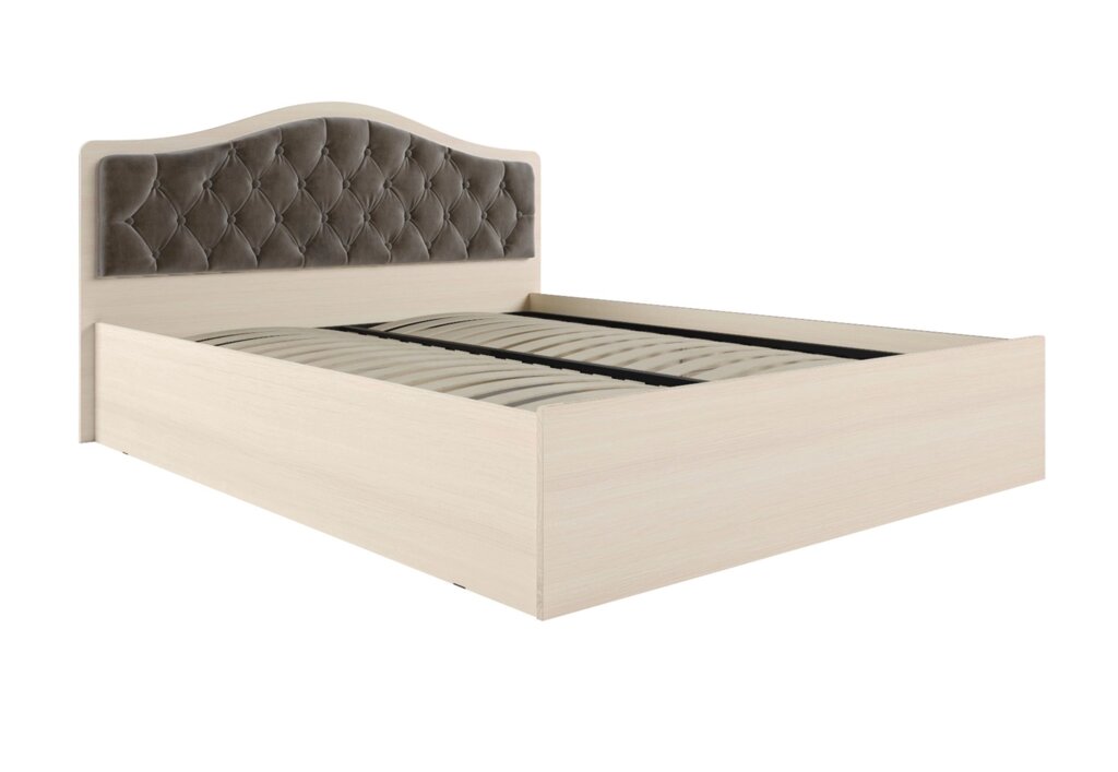 Кровать с подъемным механизмом Дели 160х200, дуб молочный/шоколад от компании Мебельный магазин ГОССА - фото 1