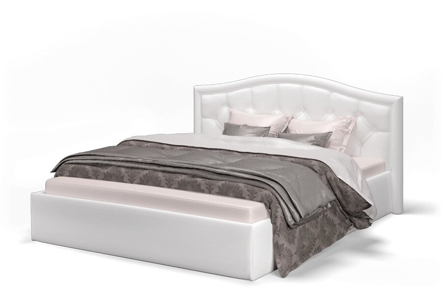 Кровать Стелла 1200 экокожа vega white от компании Мебельный магазин ГОССА - фото 1