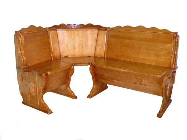 Кухонный диван из массива  Шерлок без обивки угловой от компании Мебельный магазин ГОССА - фото 1