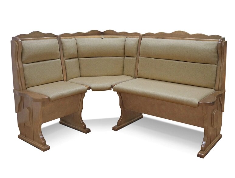 Кухонный диван из массива  Шерлок с обивкой угловой от компании Мебельный магазин ГОССА - фото 1