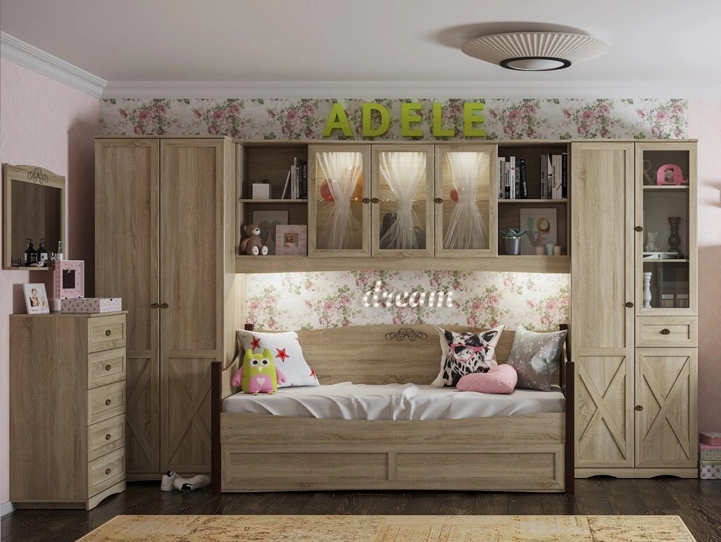 Молодежная комната ADELE Адель (комплект 1) от компании Мебельный магазин ГОССА - фото 1