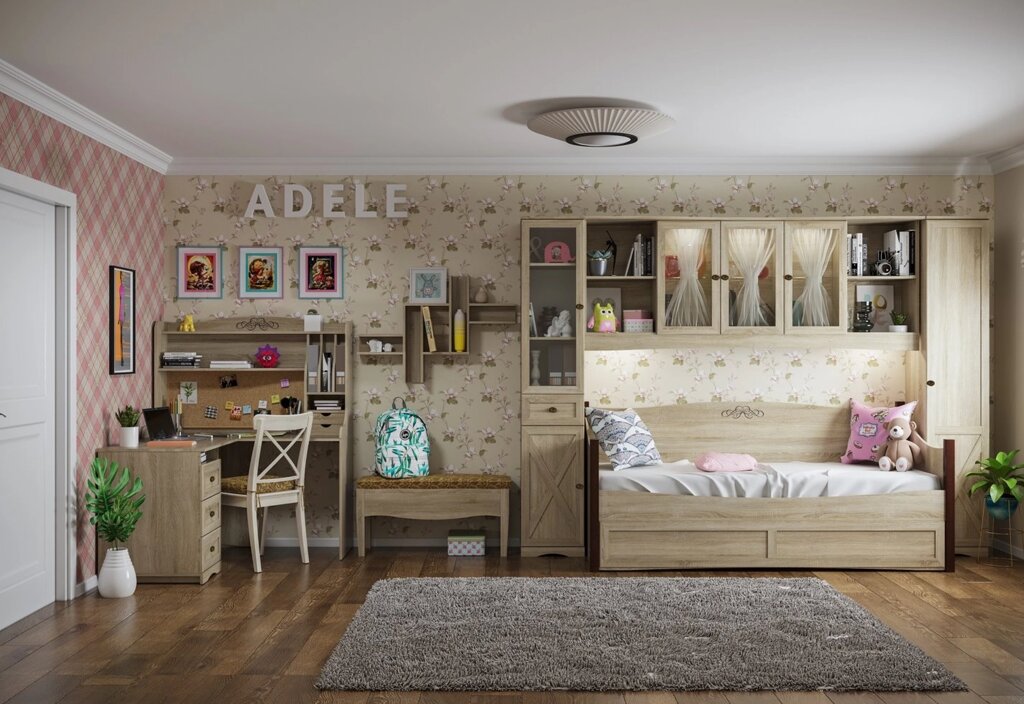 Молодежная комната ADELE Адель (комплект 7) от компании Мебельный магазин ГОССА - фото 1