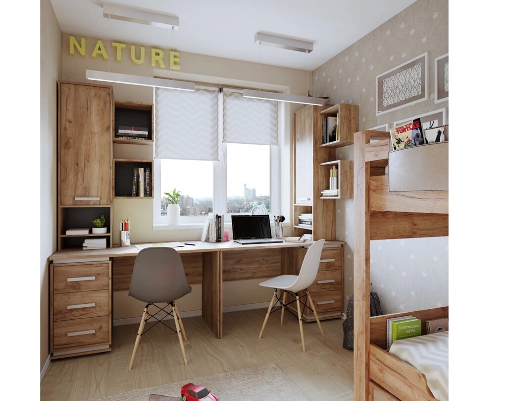 Молодежная комната Nature (комплект 1) от компании Мебельный магазин ГОССА - фото 1