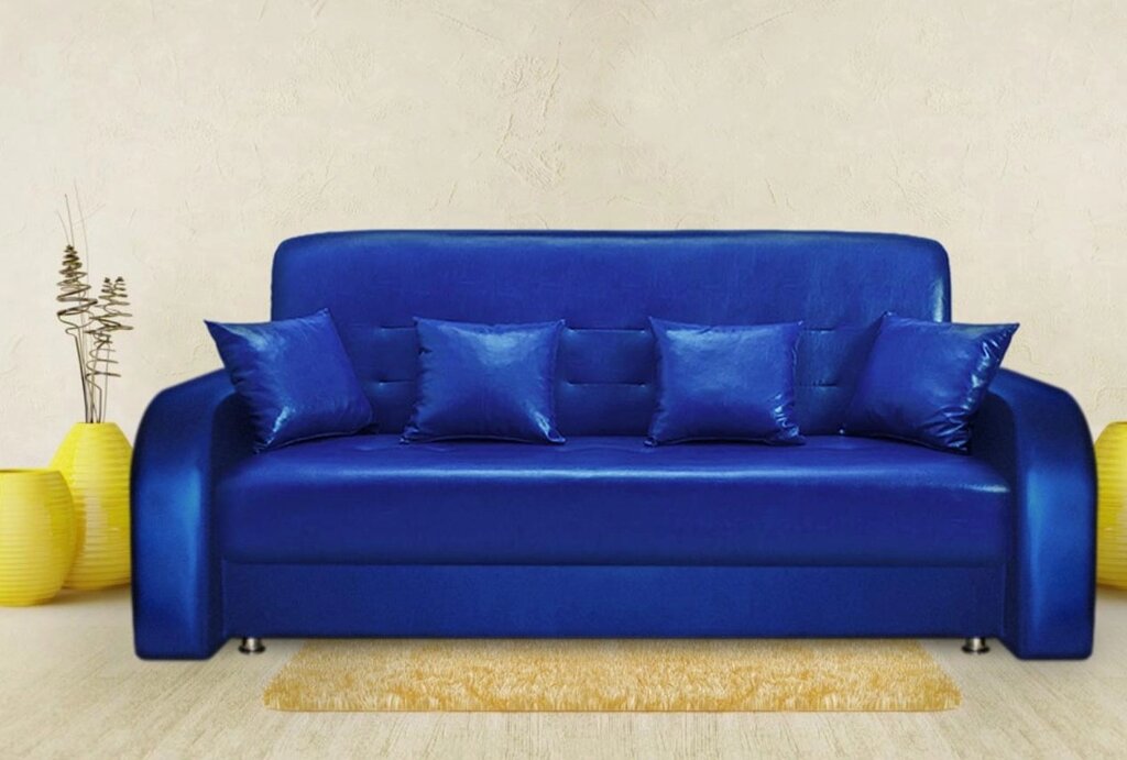 Офисный диван Престиж синий от компании Мебельный магазин ГОССА - фото 1