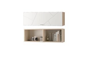Шкаф настенный Скайлайн (900) с горизонтальной дверью белый