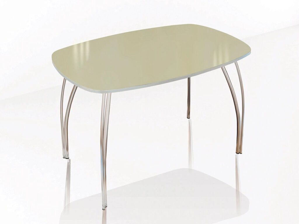 Стол обеденный 800 со стеклом Лотос (Лакобель ваниль) - Мебельный магазин ГОССА