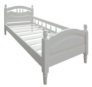Детская кровать Исида с бортиком, 80х190 Белый, без шишечек на спинках