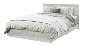 Кровать с латами и ящиками Лори 140х200, дуб серый