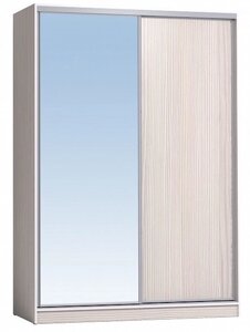 Шкаф-купе 1600 Домашний зеркало/лдсп + шлегель, Бодега Светлый