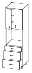 Шкаф пенал под духовку или микроволновку Т-2691