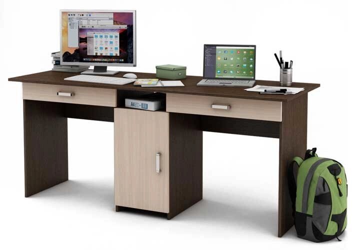 Письменный стол для двоих Лайт - 10Я от компании Мебельный магазин ГОССА - фото 1