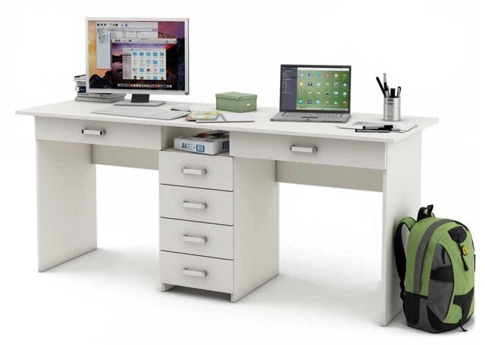 Письменный стол для двоих Лайт - 11Я от компании Мебельный магазин ГОССА - фото 1