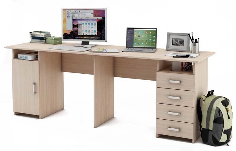 Письменный стол для двоих Лайт - 13, 14 от компании Мебельный магазин ГОССА - фото 1