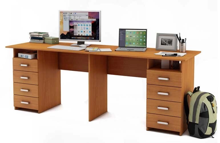 Письменный стол для двоих Лайт - 15 от компании Мебельный магазин ГОССА - фото 1