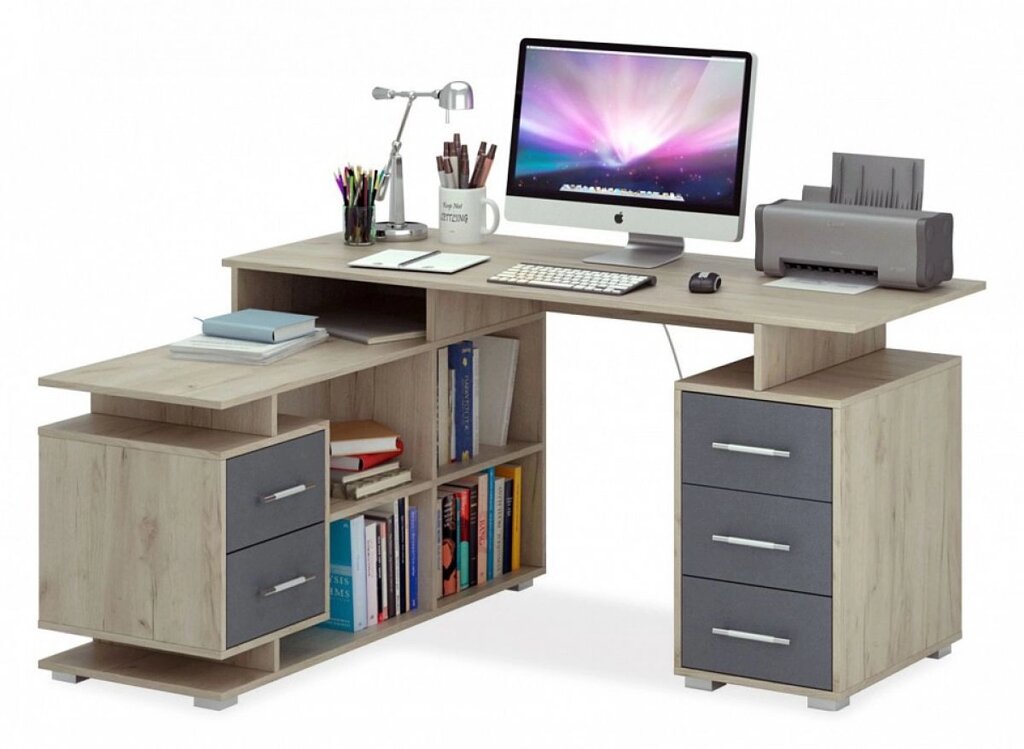 Письменный угловой стол Барди-3 от компании Мебельный магазин ГОССА - фото 1