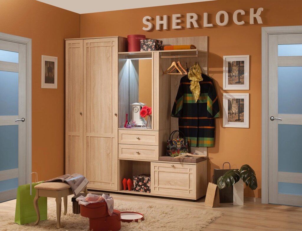 Прихожая «Sherlock» (Шерлок), Дуб Сонома. Комплект 1 от компании Мебельный магазин ГОССА - фото 1