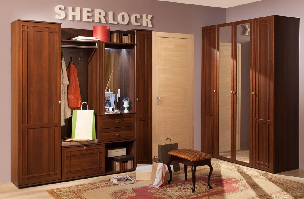 Прихожая «Sherlock» (Шерлок), Орех шоколадный. Комплект 1 от компании Мебельный магазин ГОССА - фото 1