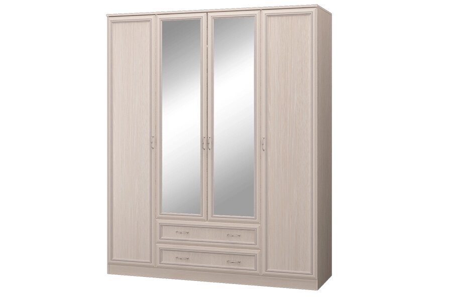 Шкаф 4-х дверный с зеркалом Верона от компании Мебельный магазин ГОССА - фото 1