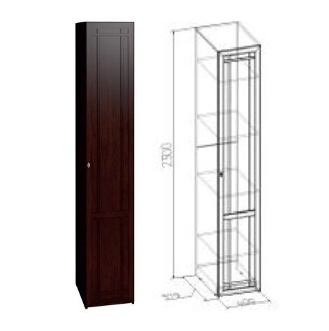 Шкаф для белья Sherlock 611, ПРАВЫЙ (высота 2300 мм) от компании Мебельный магазин ГОССА - фото 1