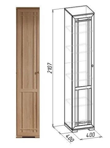 Шкаф для белья Sherlock 8, ЛЕВЫЙ от компании Мебельный магазин ГОССА - фото 1