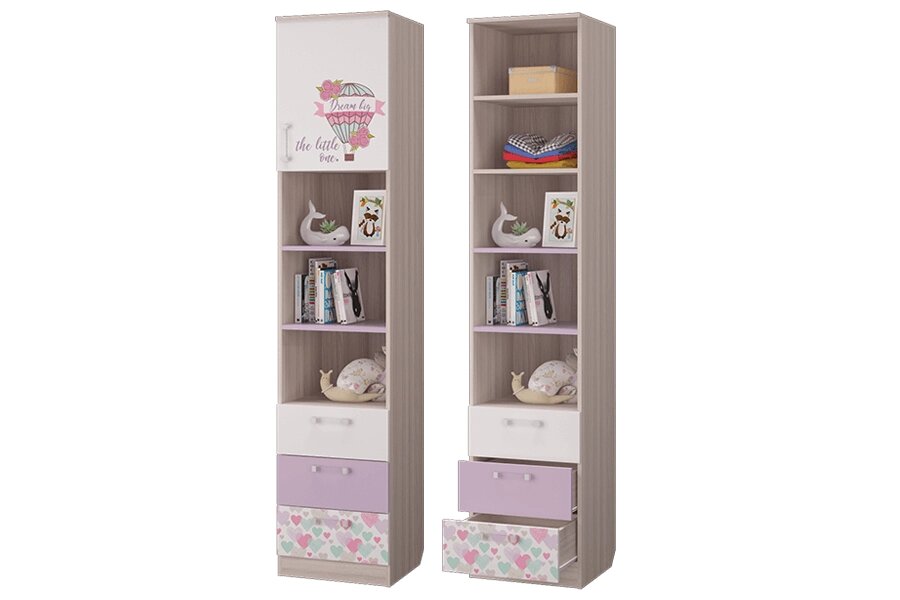 Шкаф для книг с ящиками и дверкой Адель от компании Мебельный магазин ГОССА - фото 1