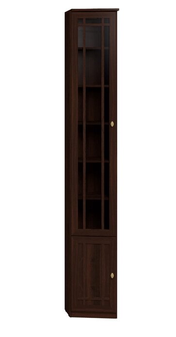 Шкаф для книг Sherlock 34 (скошенный левый), орех от компании Мебельный магазин ГОССА - фото 1