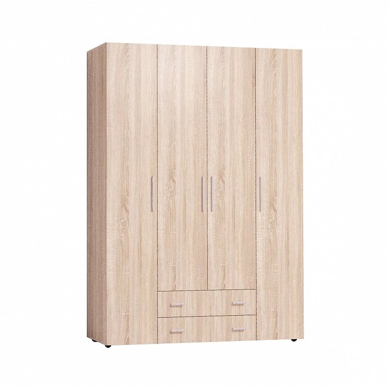 Шкаф для одежды и белья Монако 555 (спальня) Стандарт (Дуб Сонома) от компании Мебельный магазин ГОССА - фото 1