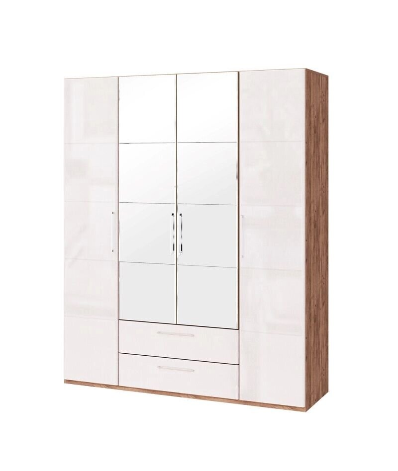Шкаф для одежды с ящик 4-х дв. с зеркалом Монреаль 02 от компании Мебельный магазин ГОССА - фото 1