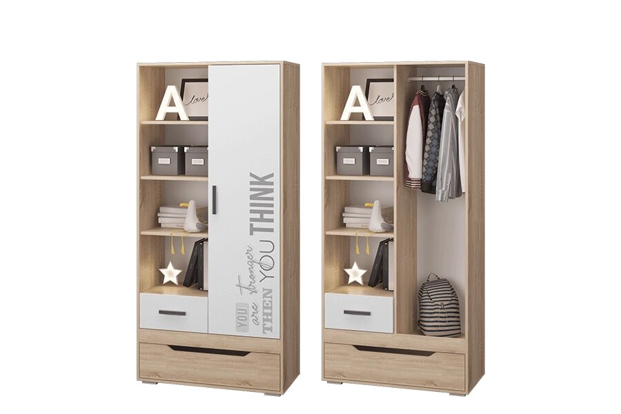 Шкаф для одежды с ящиками УНИ Джуниор от компании Мебельный магазин ГОССА - фото 1