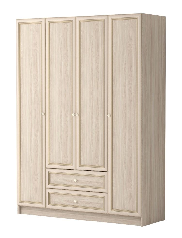 Шкаф комбинированный 4-х дверный БЕЗ ЗЕРКАЛА 25 Брайтон от компании Мебельный магазин ГОССА - фото 1