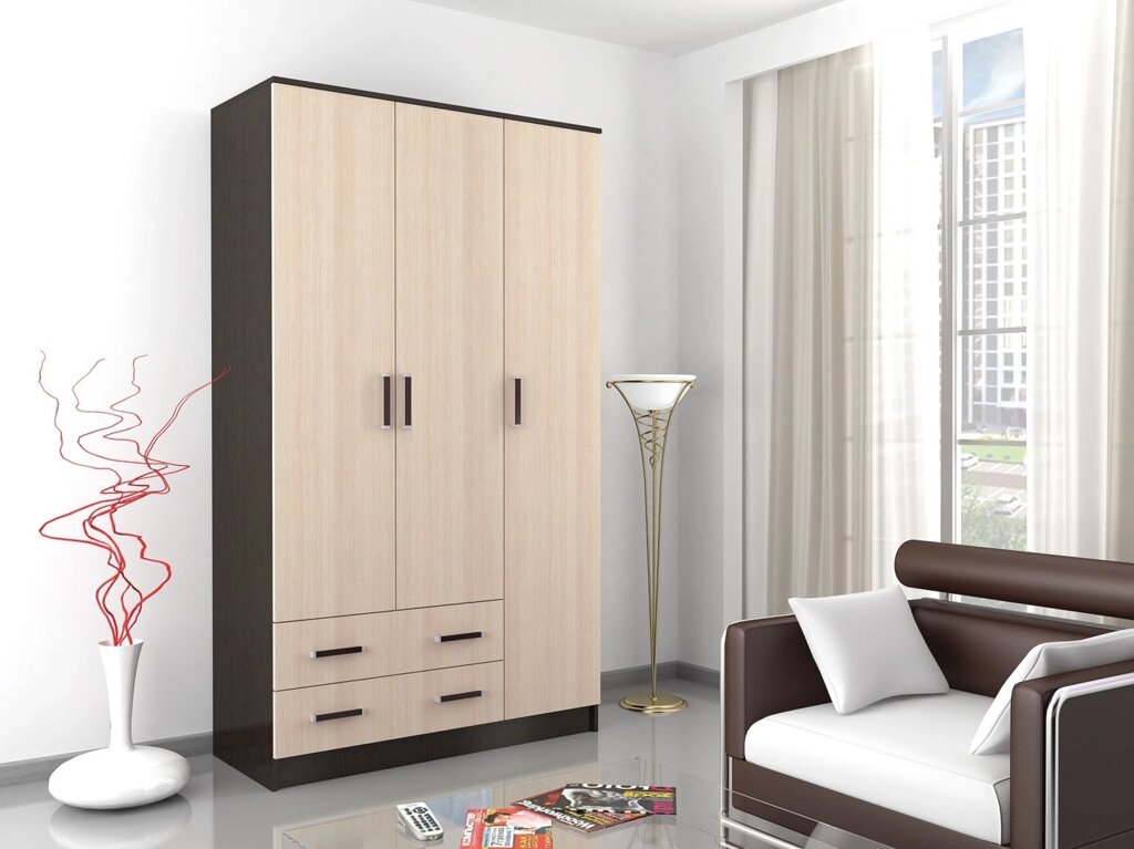 Шкаф комбинированный Лагуна без зеркала от компании Мебельный магазин ГОССА - фото 1