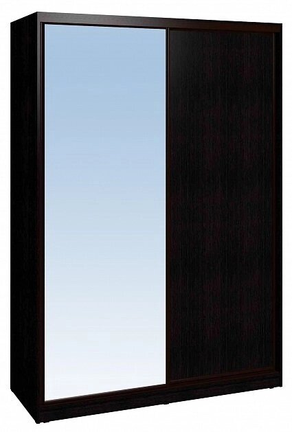 Шкаф-купе 1600 Домашний зеркало/лдсп + шлегель, Венге от компании Мебельный магазин ГОССА - фото 1